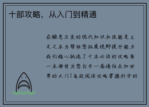 十部攻略，从入门到精通